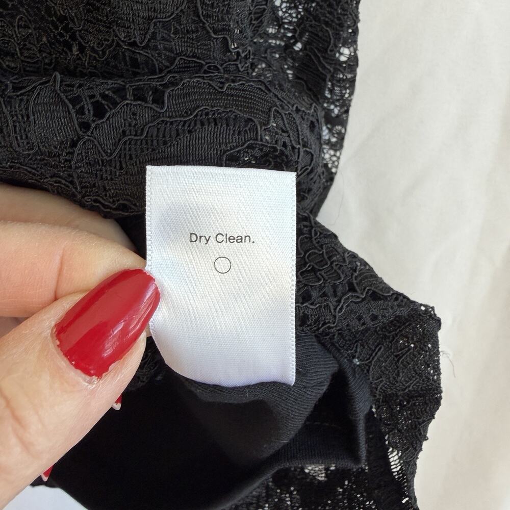 Coldwater Creek Women's Black Lace Overlay Blouse Top L/14 Date Night Event - Picture 8 of 8